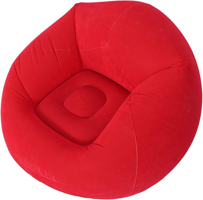 Pissente Inflatable Lounge Chair, Portable Blow Up Sofa, Red, for Outdoor Activities and Bedroom