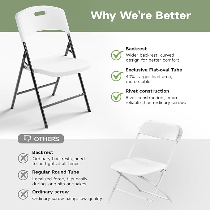 8FT Folding Table Set with 4 Chairs – Heavy-Duty 660 lb Table & 600 lb Chairs, Portable Foldable Furniture Set for Camping, Parties, Indoor & Outdoor Use