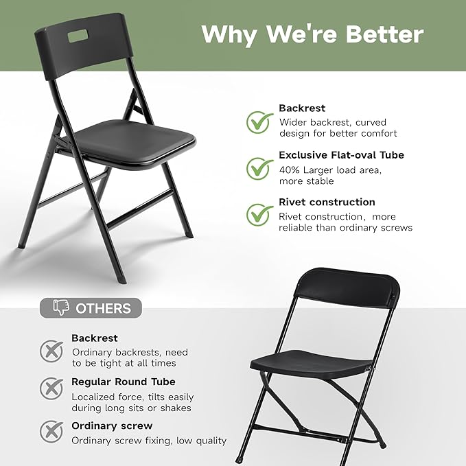 8FT Folding Table Set with 8 Chairs – Heavy-Duty 660 lb Table & 330 lb Chairs, Portable Folding Furniture Bundle for Camping, Parties, Indoor & Outdoor Use