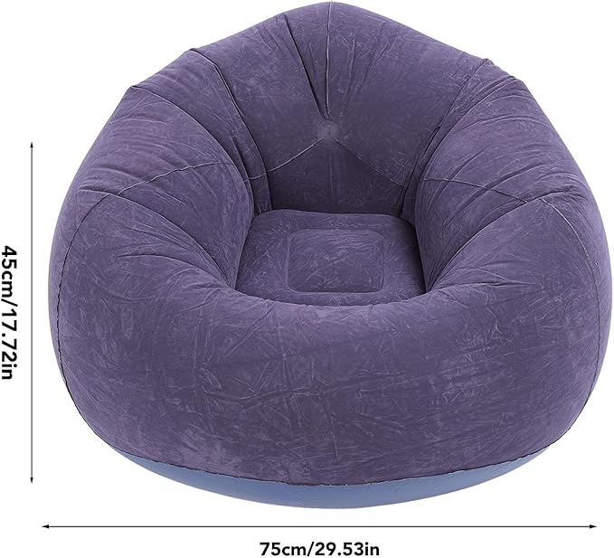 Pissente Inflatable Lounge Chair, Portable Blow Up Sofa, Dark Blue, for Outdoor Activities and Bedroom