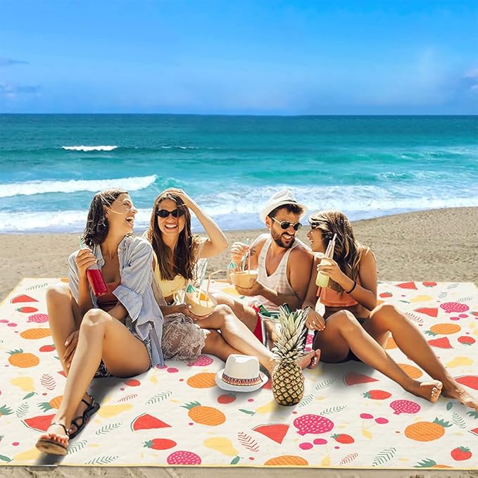 Picnic Blankets, Portable Outside Baby Blanket, 3 Layer Picnic Mat for Camping, 79" x 59" Large Waterproof Sand Proof Camping Blanket, Lightweight Folding Portable Travel Blanket