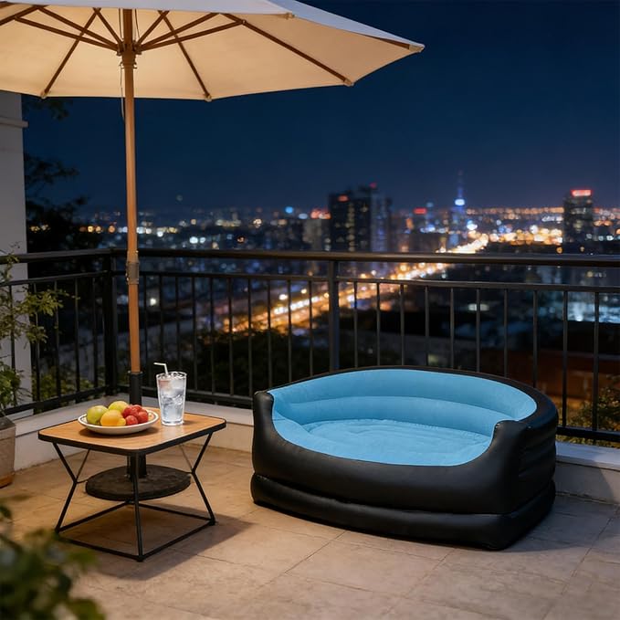 Inflatable Couch for Camping,Folding Comfort Lounge Chair - Outdoor Air Sofa Inflatable Furniture,for Home Living Room Bedroom Indoor Outdoor Beach Garden Yard Patio