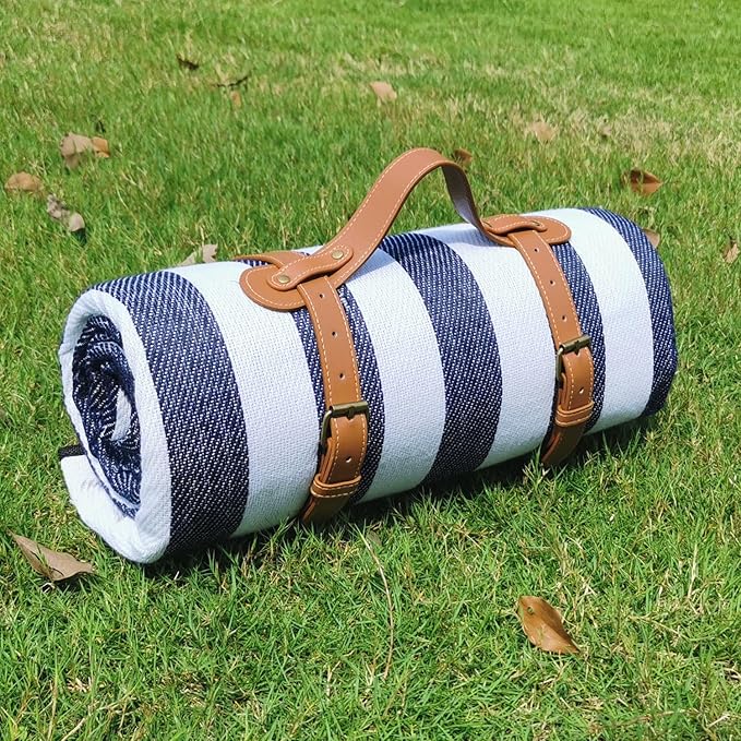 79”x79” Picnic Blanket Extra Large, Waterproof and Foldable Beach Blanket, 3-Layer Outdoor Blanket for 6 to 8 Adults, for Camping, Park, Beach, Grass, Indoors