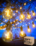 Zuske Outdoor String Lights, 50FT Patio Lights Outdoor Waterproof with 27 Shatterproof G40 Globe Bulb(2 Spare), Connectable Dimmable LED String Lights for Outside Backyard Porch Balcony Party, 2700K