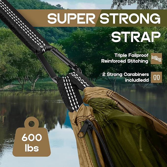 Camping Hammock Mosquito Net,Double & Single Portable Hammocks Hammocks with 2 Tree Straps,Hammock Tent for Travel Camping,Camping Accessories for Indoor Outdoor Hiking Backpacking Backyard Beach
