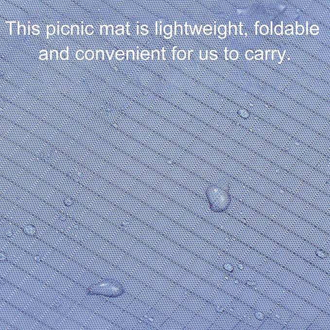 balacoo Waterproof Picnic Blanket and Camping Ground Mat, Orange and Gray Nylon Foldable Travel Mat for Outdoor Beach, Hiking, and Camping Use