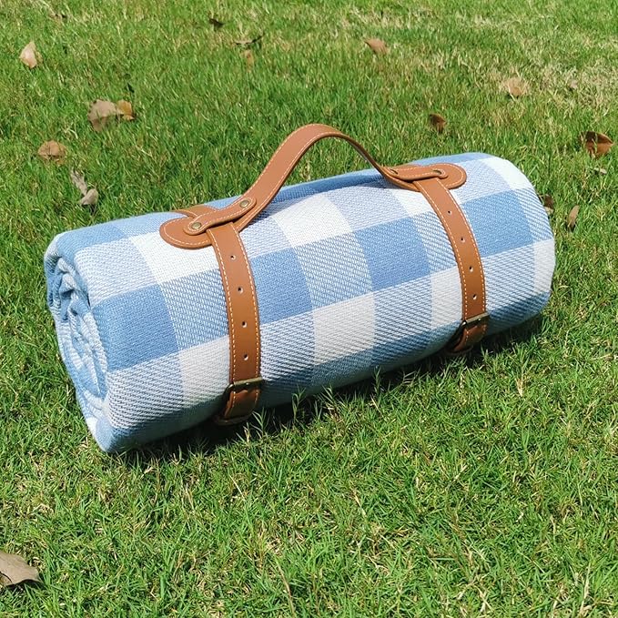 79”x79” Picnic Blanket Extra Large, Waterproof and Foldable Beach Blanket, 3-Layer Outdoor Blanket for 6 to 8 Adults, for Camping, Park, Beach, Grass, Indoors